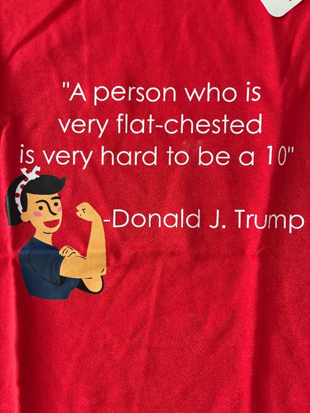 NWT Custom Ink Political Satire T-Shirt Rosie the Riveter Trump Quote Red M